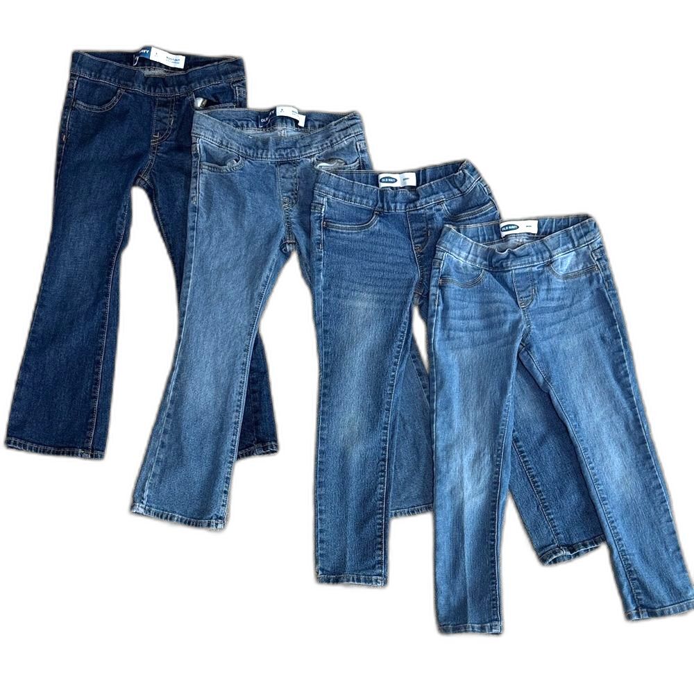 Old Navy Girls Size 6 Jeans 4 Pair Bundle Straight Flare Bootcut Blue Denim Lot